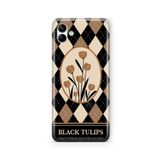 Multitronic Samsung Galaxy A04 ile Uyumlu Black Tulips Tasarım Baskılı Şeffaf Kılıf