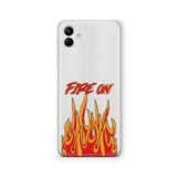 Multitronic Samsung Galaxy A04 ile Uyumlu Fire On Tasarım Baskılı Şeffaf Kılıf