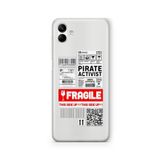 Multitronic Samsung Galaxy A04 ile Uyumlu Fragile Etiket Tasarım Baskılı Şeffaf Kılıf