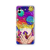 Multitronic Samsung Galaxy A04 ile Uyumlu Galactic Tasarım Baskılı Şeffaf Kılıf