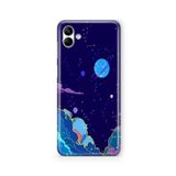 Multitronic Samsung Galaxy A04 ile Uyumlu Gezegen Tasarım Baskılı Şeffaf Kılıf
