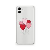 Multitronic Samsung Galaxy A04 ile Uyumlu Kalp Balon Tasarım Baskılı Şeffaf Kılıf