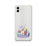Multitronic Samsung Galaxy A04 ile Uyumlu Line Friends Tasarım Baskılı Şeffaf Kılıf