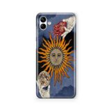 Multitronic Samsung Galaxy A04 ile Uyumlu Moon Sun Heart Tasarım Baskılı Şeffaf Kılıf