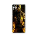Multitronic Samsung Galaxy A04 ile Uyumlu Mortal Kombat Scorpion Tasarım Baskılı Şeffaf Kılıf