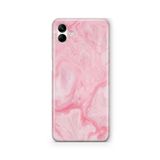 Multitronic Samsung Galaxy A04 ile Uyumlu Pembe Mermer Tasarım Baskılı Şeffaf Kılıf