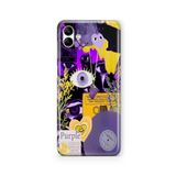 Multitronic Samsung Galaxy A04 ile Uyumlu Purple Tasarım Baskılı Şeffaf Kılıf
