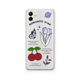Multitronic Samsung Galaxy A04 ile Uyumlu Romantic Star Tasarım Baskılı Şeffaf Kılıf