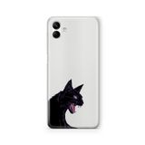 Multitronic Samsung Galaxy A04 ile Uyumlu Siyah Kedi Tasarım Baskılı Şeffaf Kılıf, laroa04042