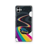 Multitronic Samsung Galaxy A04 ile Uyumlu Space Rider Tasarım Baskılı Şeffaf Kılıf