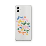 Multitronic Samsung Galaxy A04 ile Uyumlu Stop Crying Tasarım Baskılı Şeffaf Kılıf