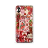 Multitronic Samsung Galaxy A04 ile Uyumlu Strawberry Tasarım Baskılı Şeffaf Kılıf