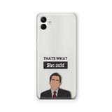 Multitronic Samsung Galaxy A04 ile Uyumlu The Office Michael Scott Tasarım Baskılı Şeffaf Kılıf