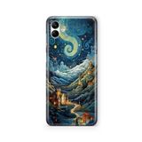 Multitronic Samsung Galaxy A04 ile Uyumlu The Starry Night Tasarım Baskılı Şeffaf Kılıf
