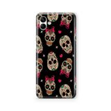 Multitronic Samsung Galaxy A04 ile Uyumlu Vintage Skulls Tasarım Baskılı Şeffaf Kılıf
