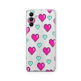 Multitronic Samsung Galaxy A04s ile Uyumlu Arcade Hearts Tasarım Baskılı Şeffaf Kılıf