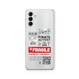 Multitronic Samsung Galaxy A04s ile Uyumlu Fragile Etiket Tasarım Baskılı Şeffaf Kılıf