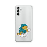 Multitronic Samsung Galaxy A04s ile Uyumlu Garfield Tasarım Baskılı Şeffaf Kılıf