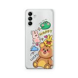 Multitronic Samsung Galaxy A04s ile Uyumlu Happy Animals Tasarım Baskılı Şeffaf Kılıf