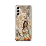 Multitronic Samsung Galaxy A04s ile Uyumlu Lady of the Moon Tasarım Baskılı Şeffaf Kılıf