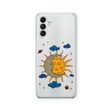 Multitronic Samsung Galaxy A04s ile Uyumlu Moon and Sun Tasarım Baskılı Şeffaf Kılıf