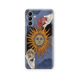 Multitronic Samsung Galaxy A04s ile Uyumlu Moon Sun Heart Tasarım Baskılı Şeffaf Kılıf