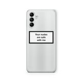 Multitronic Samsung Galaxy A04s ile Uyumlu Safe With Me Tasarım Baskılı Şeffaf Kılıf