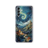 Multitronic Samsung Galaxy A04s ile Uyumlu The Starry Night Tasarım Baskılı Şeffaf Kılıf