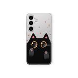Multitronic Samsung Galaxy A04s Uyumlu Tatlı Siyah Kedi Tasarım Baskılı Şeffaf Kılıf