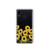 Multitronic Samsung Galaxy A10s ile Uyumlu Ayçiçekleri Desenli Şeffaf Telefon Kılıfı