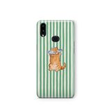 Multitronic Samsung Galaxy A10s ile Uyumlu Balık Gözlü Kedi Desenli Şeffaf Telefon Kılıfı