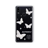 Multitronic Samsung Galaxy A10s ile Uyumlu Beyaz Kelebekler Tasarım Baskılı Şeffaf Kılıf