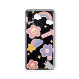 Multitronic Samsung Galaxy A10s ile Uyumlu Cute Rainbow Tasarım Baskılı Şeffaf Kılıf
