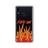 Multitronic Samsung Galaxy A10s ile Uyumlu Fire On Tasarım Baskılı Şeffaf Kılıf