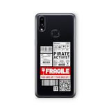 Multitronic Samsung Galaxy A10s ile Uyumlu Fragile Etiket Tasarım Baskılı Şeffaf Kılıf