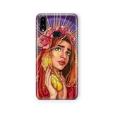 Multitronic Samsung Galaxy A10s ile Uyumlu Golden Heart Tasarım Baskılı Şeffaf Kılıf