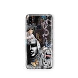 Multitronic Samsung Galaxy A10s ile Uyumlu Gotik Kelebek Desenli Şeffaf Telefon Kılıfı