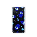 Multitronic Samsung Galaxy A10s ile Uyumlu Hamsa El Desenli Şeffaf Telefon Kılıfı