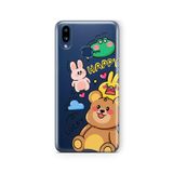 Multitronic Samsung Galaxy A10s ile Uyumlu Happy Animals Tasarım Baskılı Şeffaf Kılıf