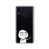 Multitronic Samsung Galaxy A10s ile Uyumlu Karton Adam Tasarım Baskılı Şeffaf Kılıf