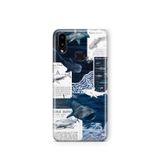 Multitronic Samsung Galaxy A10s ile Uyumlu Köpekbalığı ve Okyanus Tema Desenli Şeffaf Telefon Kılıfı