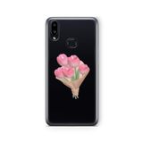 Multitronic Samsung Galaxy A10s ile Uyumlu Lale Buketi Tasarım Baskılı Şeffaf Kılıf