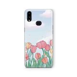 Multitronic Samsung Galaxy A10s ile Uyumlu Laleler Tasarım Baskılı Şeffaf Kılıf, laroa10s446