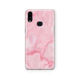 Multitronic Samsung Galaxy A10s ile Uyumlu Pembe Mermer Tasarım Baskılı Şeffaf Kılıf
