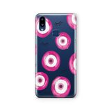 Multitronic Samsung Galaxy A10s ile Uyumlu Pembe Nazar Boncuğu Tasarım Baskılı Şeffaf Kılıf