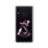 Multitronic Samsung Galaxy A10s ile Uyumlu Pembe Yılan Tasarım Baskılı Şeffaf Kılıf