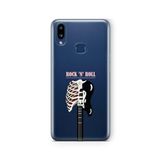 Multitronic Samsung Galaxy A10s ile Uyumlu Rock'n Roll Tasarım Baskılı Şeffaf Kılıf