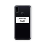 Multitronic Samsung Galaxy A10s ile Uyumlu Safe With Me Tasarım Baskılı Şeffaf Kılıf