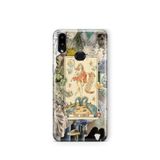 Multitronic Samsung Galaxy A10s ile Uyumlu Sanatsal Tarot Kolaj Desenli Şeffaf Telefon Kılıfı