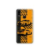 Multitronic Samsung Galaxy A10s ile Uyumlu Sarı Yarış Arabası Desenli Şeffaf Telefon Kılıfı